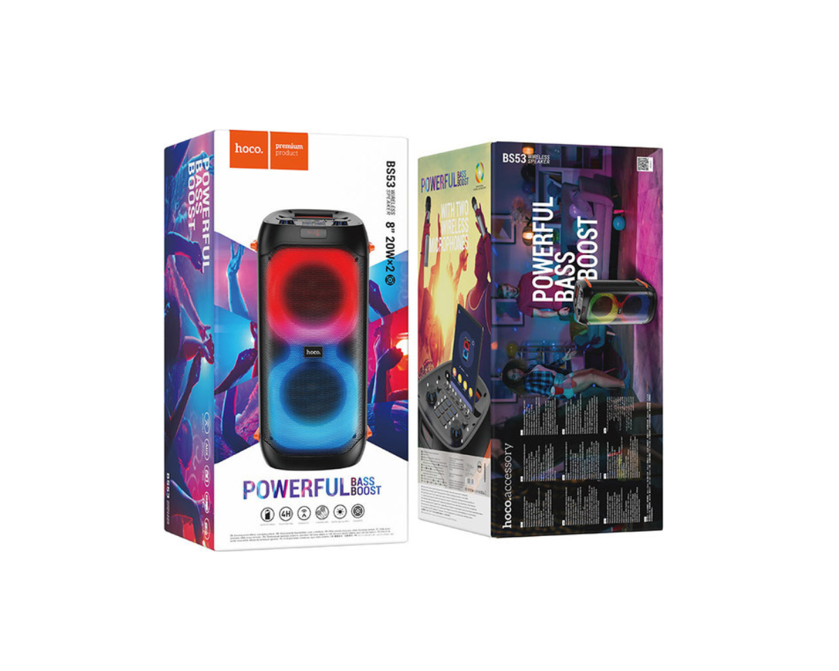 רמקול קריוקי אלחוטי BS53 Manhattan עם 2 מיקרופונים - הוקו HOCO – תמונה 4