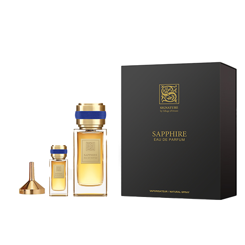 ספיר מארז 3 חלקים אדפ יוניסקס 100 מ"ל + בושם מוקטן 15 מ"ל + משפך - סיגנטור - Signature - Sapphire 3PCS EDP Unisex 100ML + Mini 15ML + Funnel