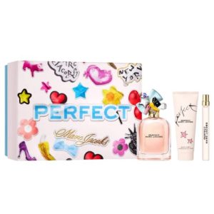 פרפקט מארז 3 חלקים אדפ לאישה 100 מ"ל + קרם גוף 75 מ"ל + בושם מוקטן 10 מ"ל - מארק ג'ייקובס - Marc Jacobs - Perfect 3PCS EDP For Women 100ML + BL 75ML + Mini 10ML