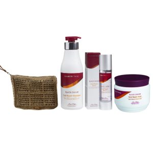 מארז קוויאר שחור לשיער שעבר החלקה כולל תיק במתנה - מון פלטין MON PLATIN