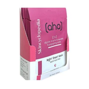 מסיכת בד לילה לעור הפנים עם 5% חומצות גליקולית 10 יחידות Skincyclopedia Night Sheet Mask AHA + PHA