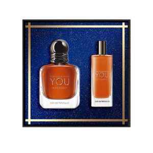 סטרונגר וויט יו אינטנסלי מארז 2 חלקים אדפ לגבר 100 מ"ל + בושם מוקטן 15 מ"ל - ג'ורג'יו ארמני - Giorgio Armani - Stronger With You Intensely 2PCS EDP For Men 100ML + Mini 15ML