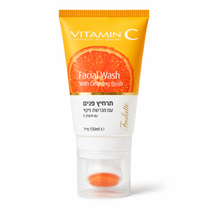 תרחיץ פנים עם מברשת ניקוי 150 מ"ל  ויטמין c פרולטה - FRULATTE