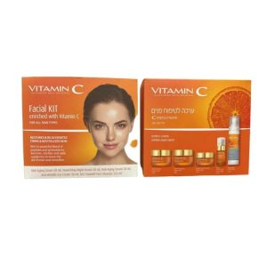 ערכה לטיפוח פנים ויטמין C - חמישיית מוצרים - קרם לילה 50 מ"ל , קרם אנטי אייג'ינג 50 מ"ל , קרם עיניים 30 מ"ל , סרום עיניים - 30 מ"ל , סבון מקציף מועשר בויטמין C - FRULATTE