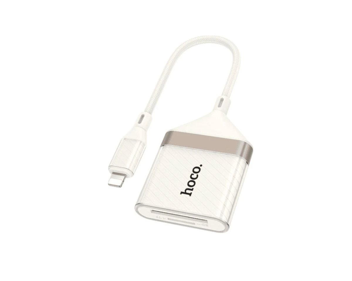 קורא כרטיסי זיכרון OTG חיבור Lightning אייפון ל־SD ו־TF תומך עד 2TB דגם Hoco UA40
