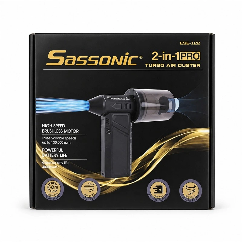 מפוח נייד כולל יחידת שאיבה משולבת Sassonic ססוניק Turbo Air Duster 2in1 ESE122