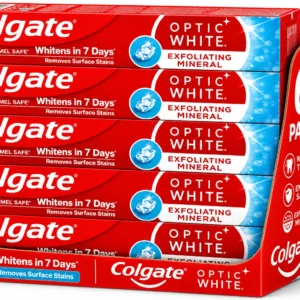 COLGATE OPTIC WHITE EXFOLIATING MINERAL מארז שישייה- קולגייט