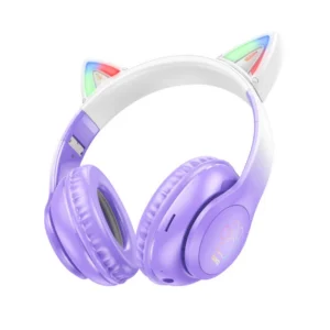 אוזניות קשת W42 Cat Ears לילדים ולמבוגרים עם אוזני חתול ותאורת LED- הוקו HOCO